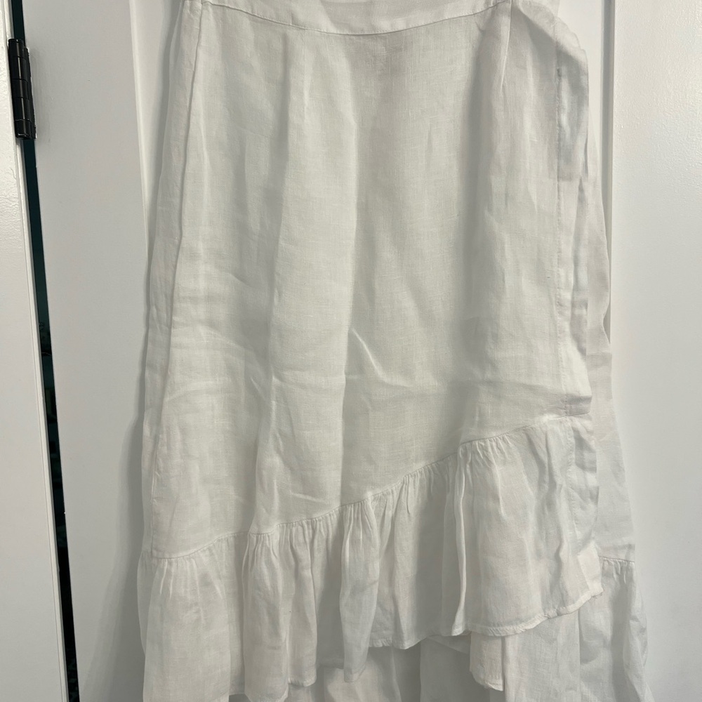 Saks Fifth Avenue White Linen Maxi Skirt